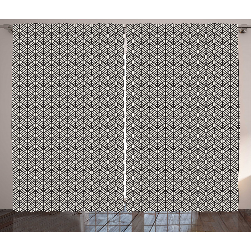 Geometric Grid Mesh Tiles Curtain