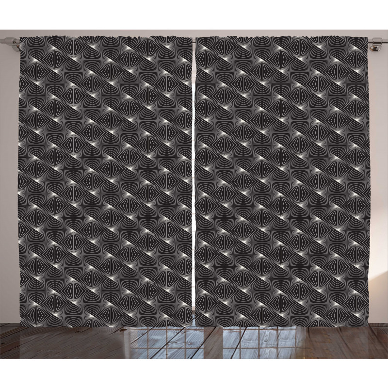 Thin Stripes Zig Zag Shapes Curtain