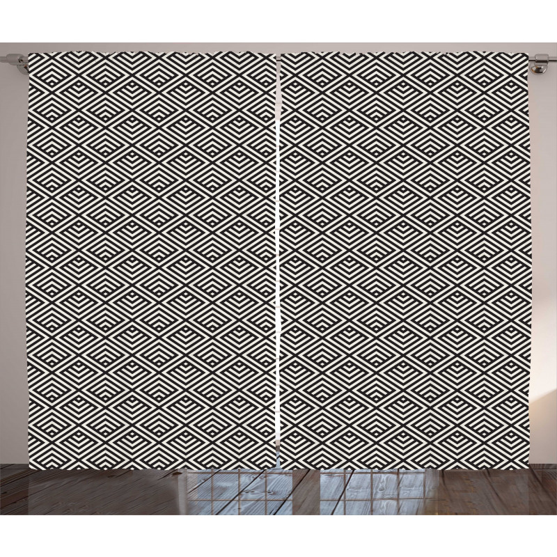 Stripes Diagonal Squares Curtain