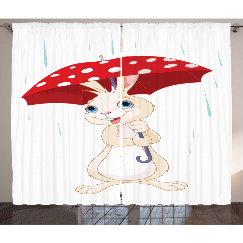 Little Animal with Umbrella Curtain