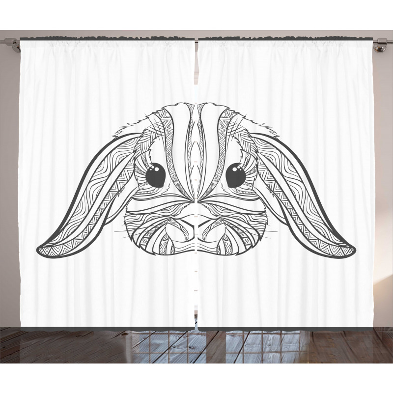 Boho Art Hare Curtain