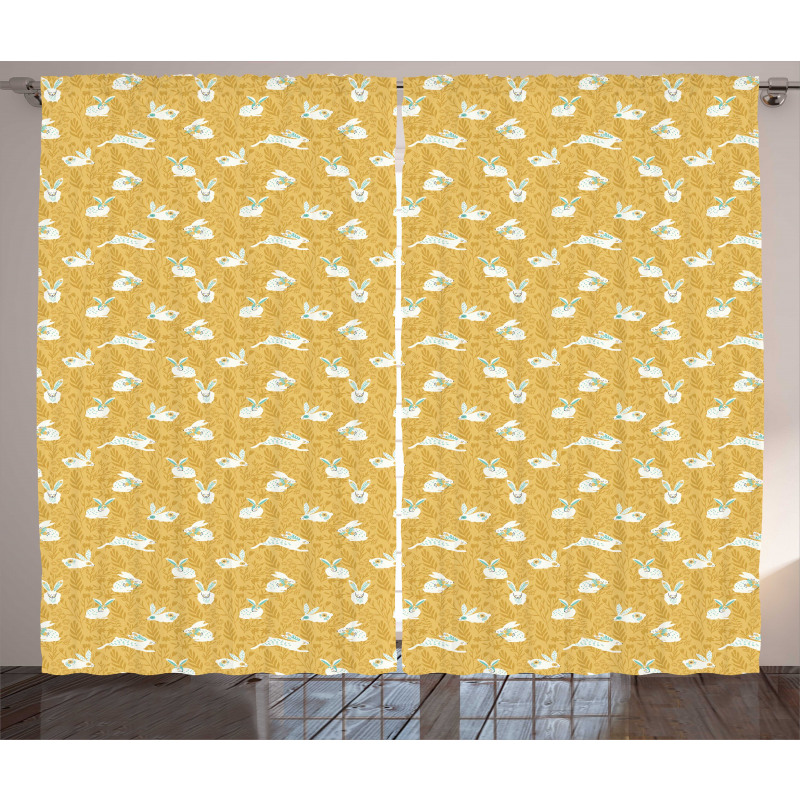 Countryside Animals Flowers Curtain