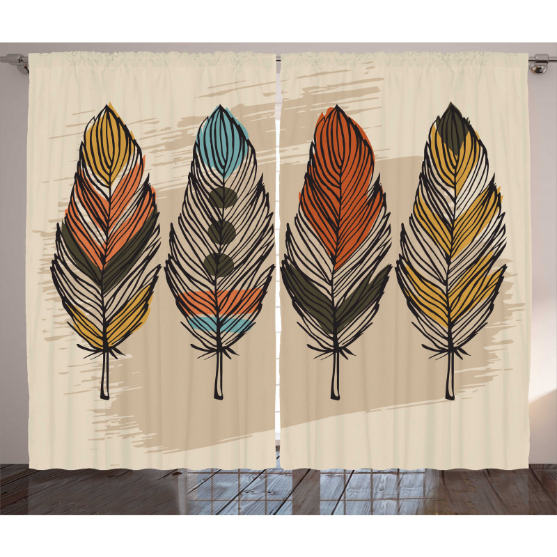 Hand Drawn Quills Native Curtain