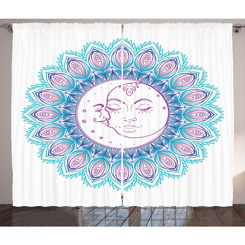 Colorful Mandala Sign Curtain