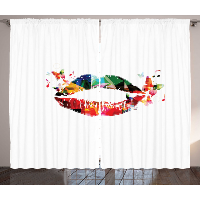 Butterfly and Music Note Curtain