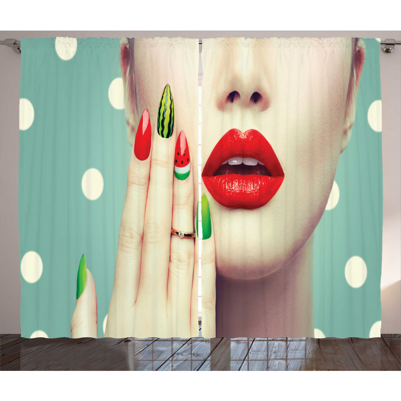 Watermelon Nail Art and Makeup Curtain