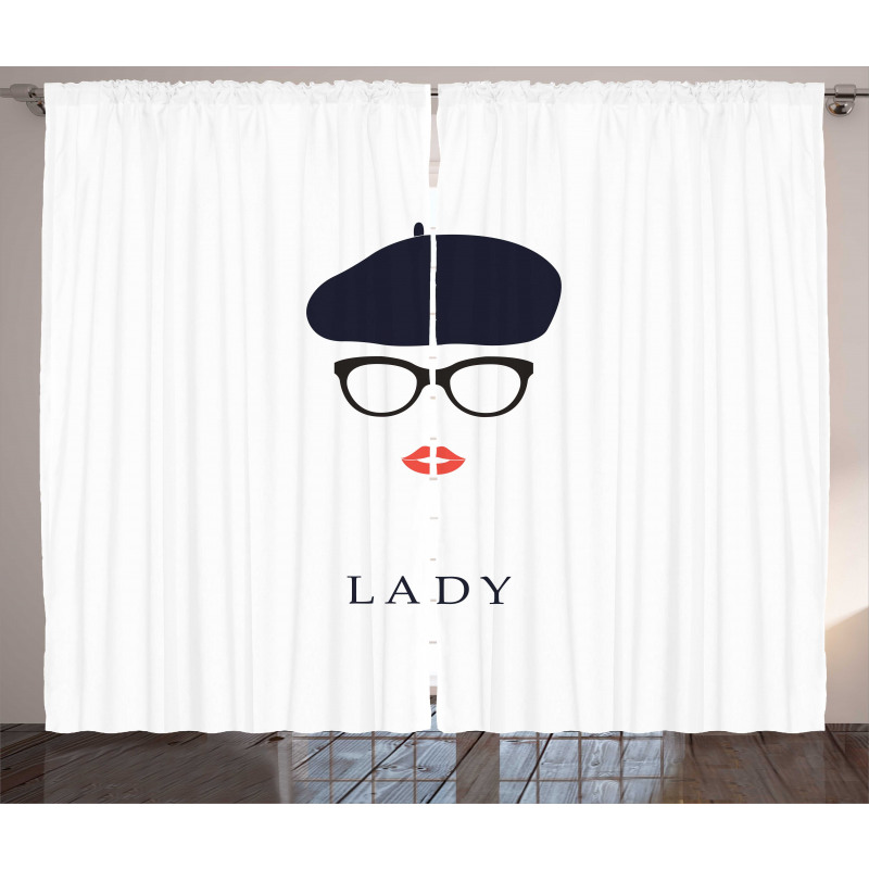 French Woman Wearing Glasses Curtain