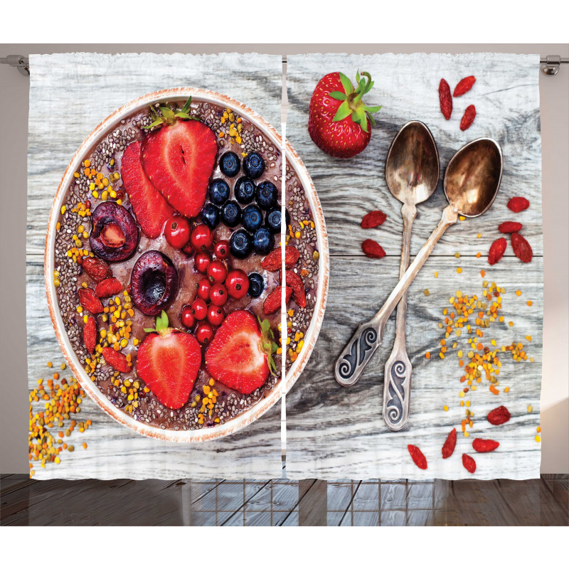 Breakfast Foods Bowl Curtain