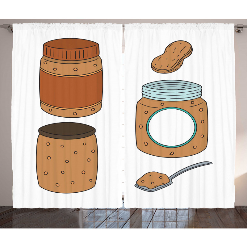 Food in a Jar Pattern Curtain