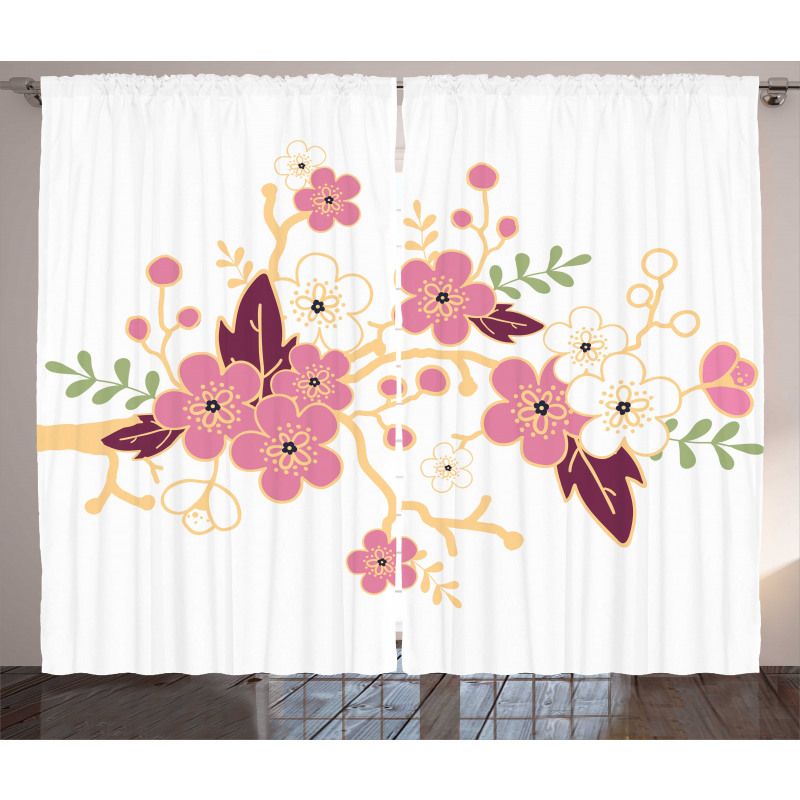 Japanese Garden Art Curtain