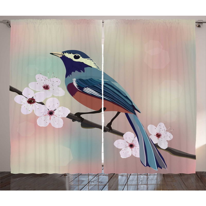 Sparrow Perching Curtain