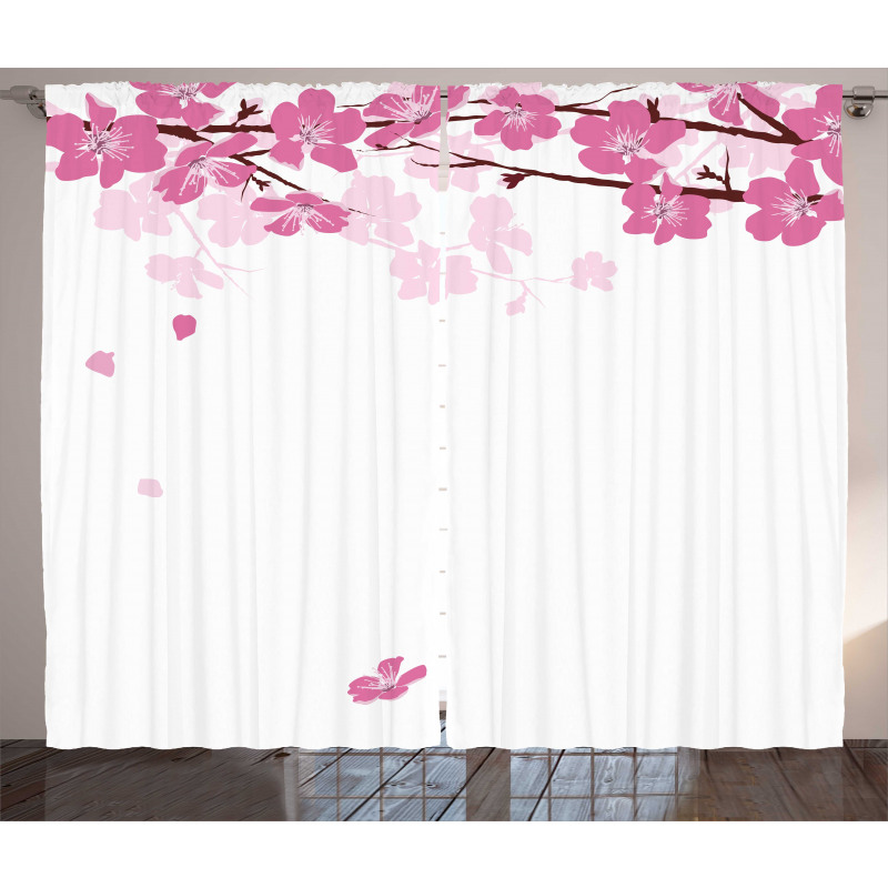 Falling Flower Motif Curtain