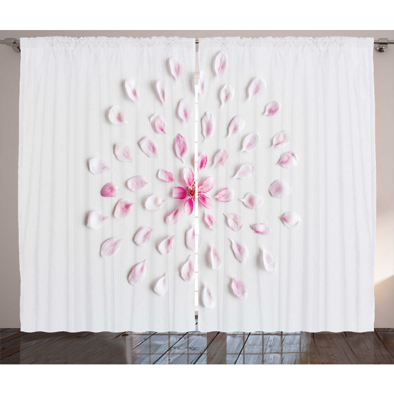 Sakura with Petals Curtain