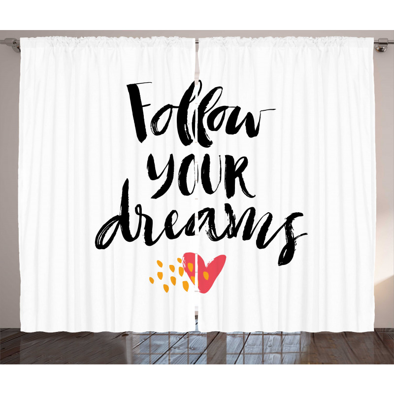 Hand Drawn Brush Lettering Curtain