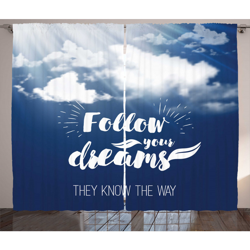 Follow Your Dreams Clouds Curtain