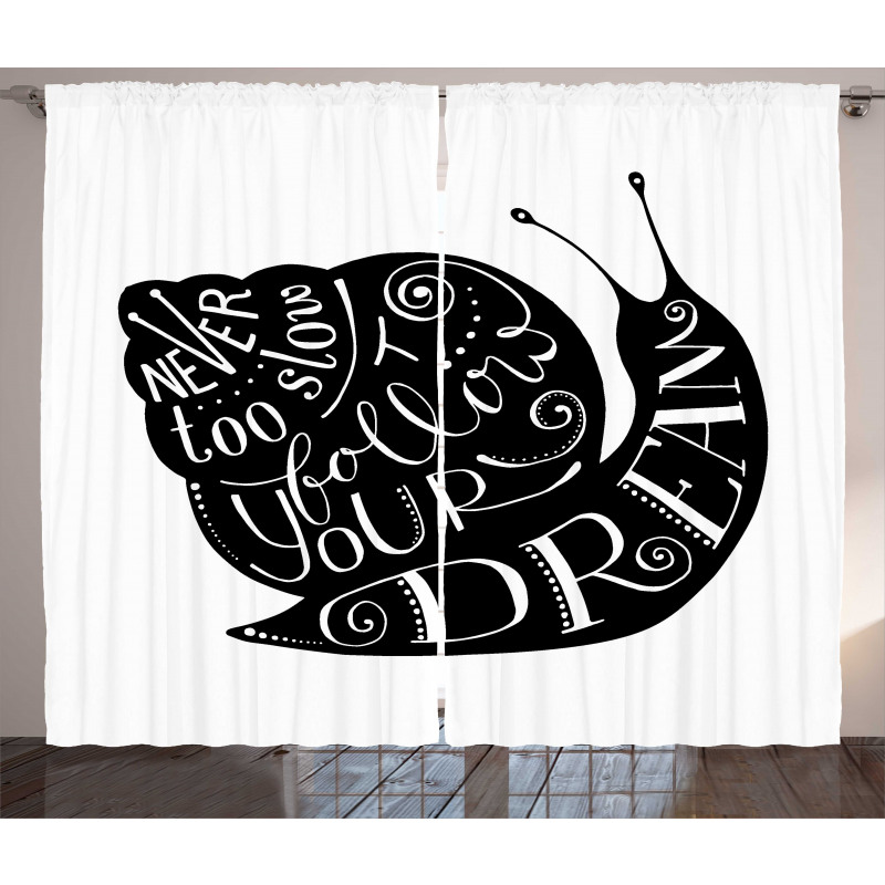 Abstract Snail Silhouette Curtain