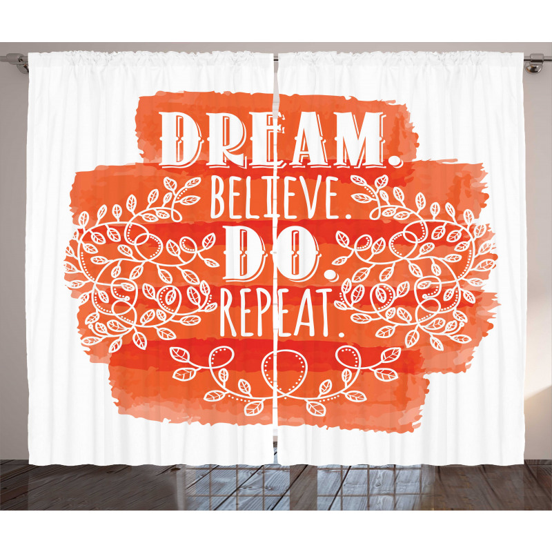 Dream Believe Do Repeat Leaf Curtain