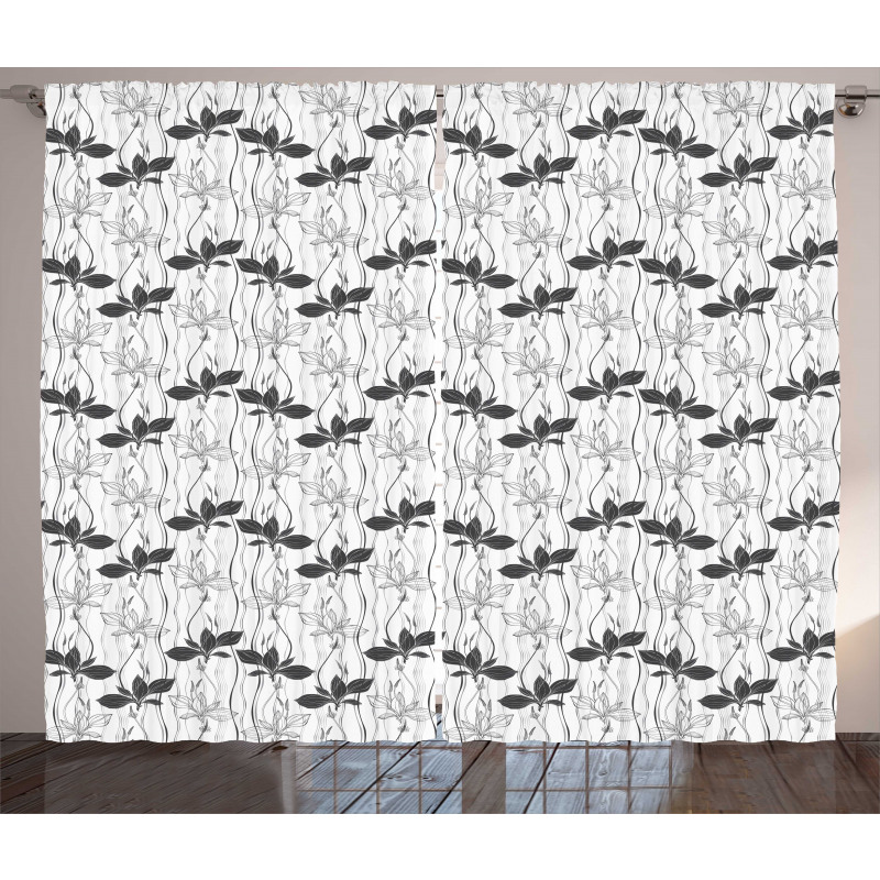 Greyscale Plantain Curtain
