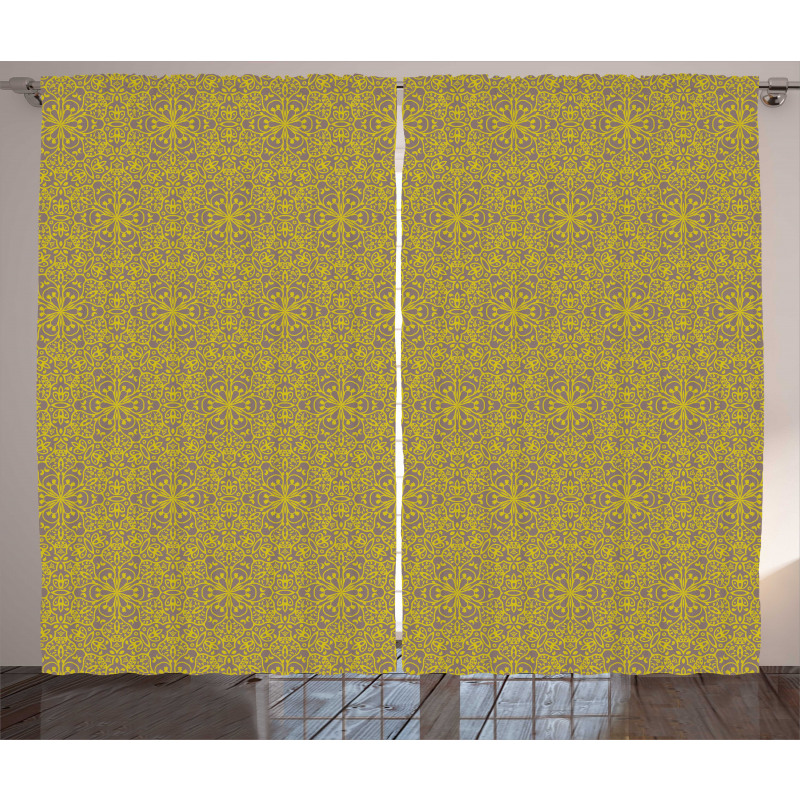 Oriental Floral Hexagonal Curtain