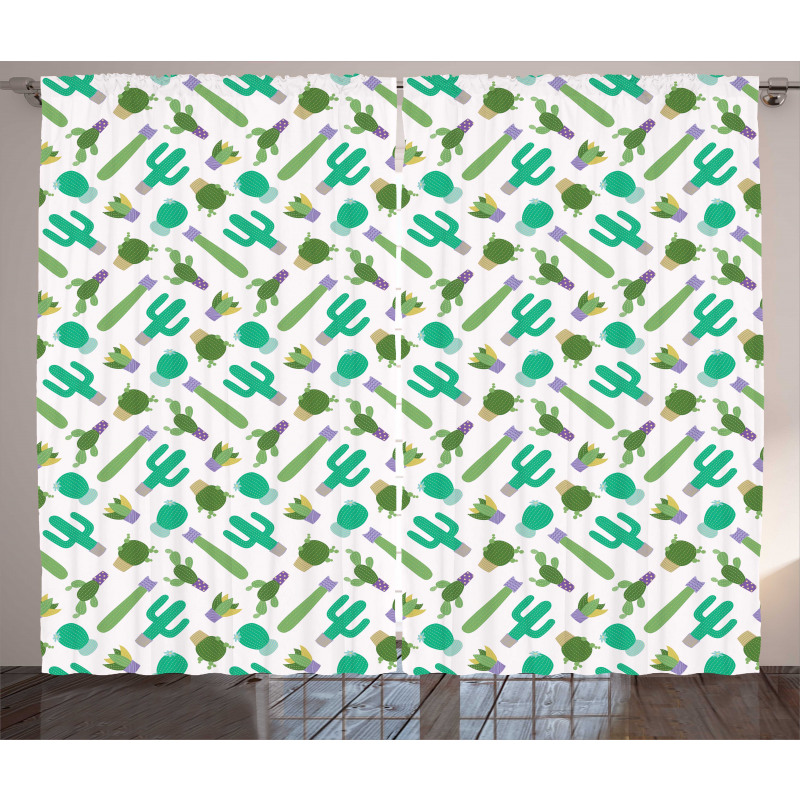 Upside down Plants Cartoon Curtain