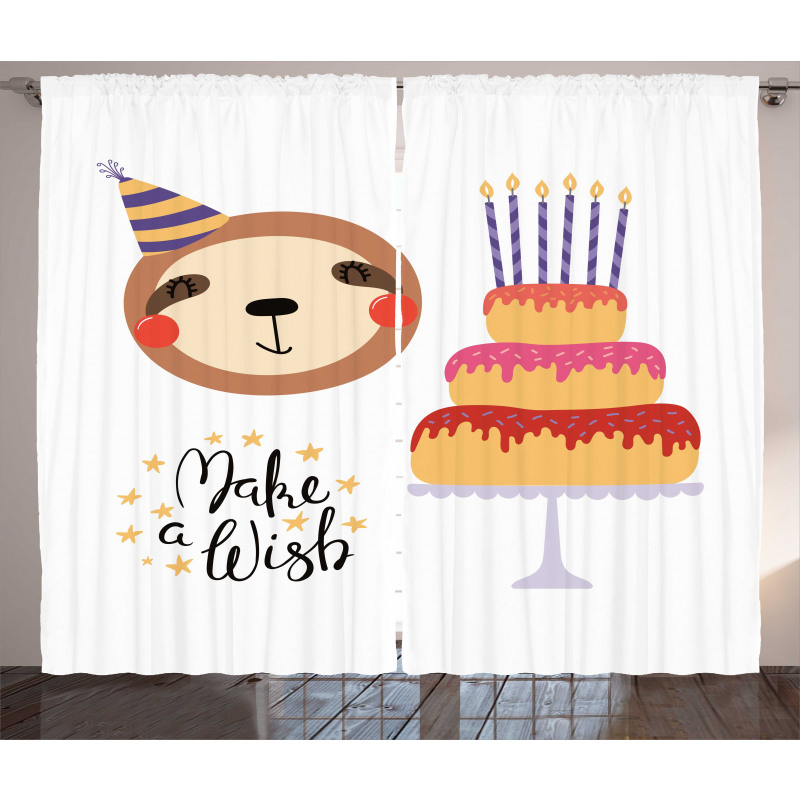 Birthday Cake Make a Wish Curtain