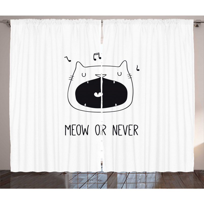 Meow or Never Word Fangs Curtain