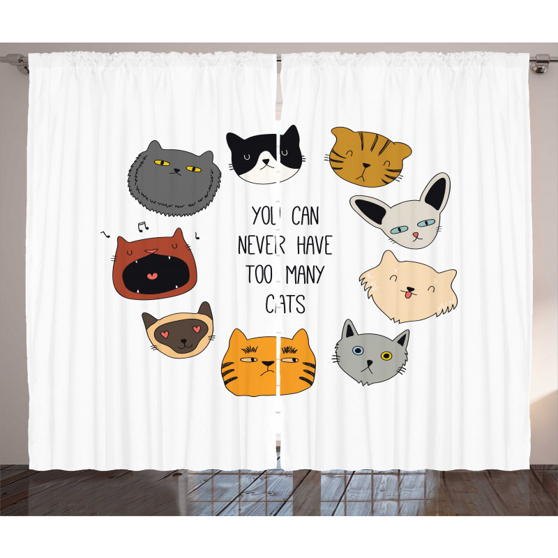 Wording Love Whiskers Happy Curtain