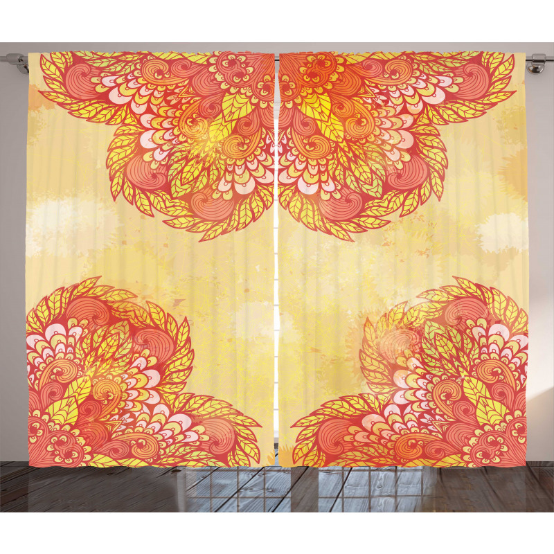 Patchwork Flower Leaves Curtain
