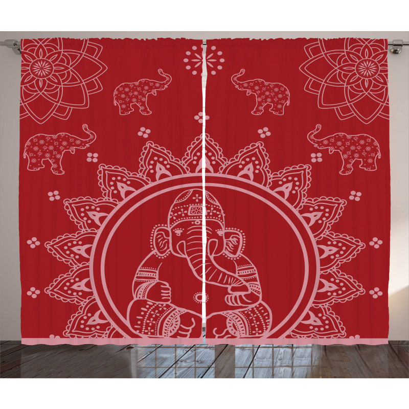 Elephant Diwali Traditions Curtain