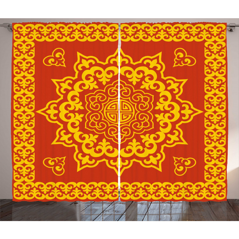 Oriental Round and Square Curtain