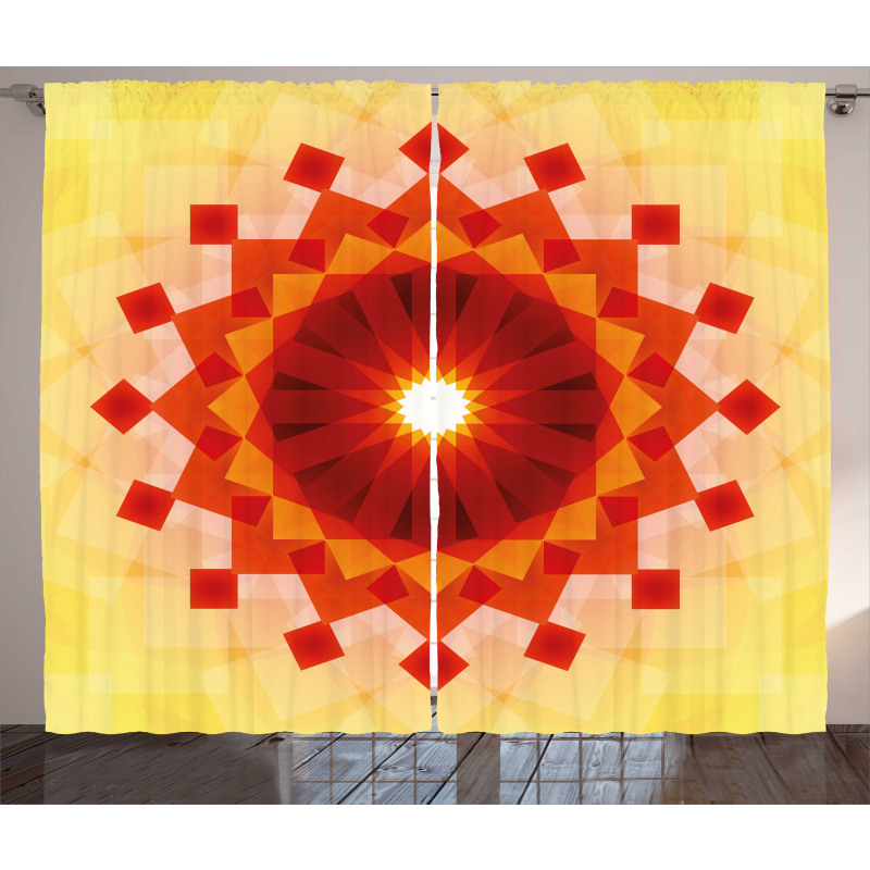 Fluorescent Rays Squares Curtain