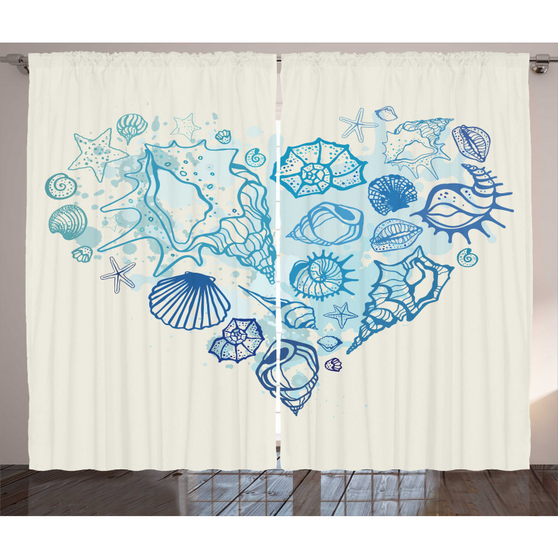 Coastal Design Grunge Heart Curtain