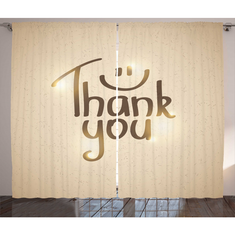 Simple Words Smiling Sign Curtain