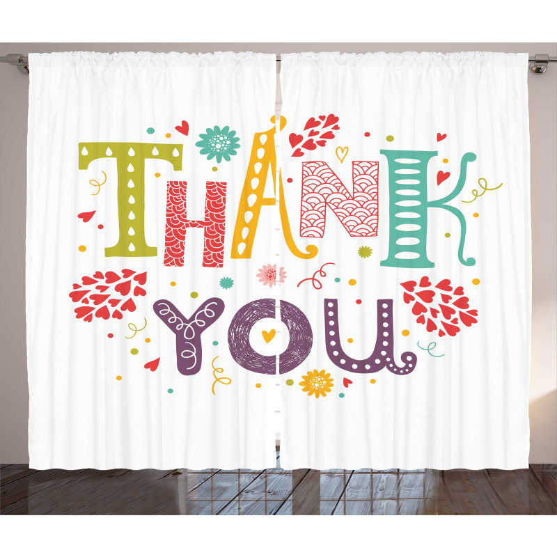 Lettering Thankful Curtain