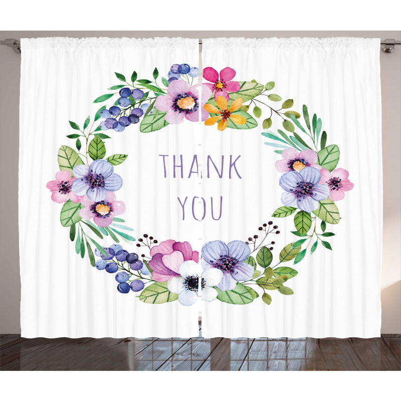 Spring Wreath Simple Word Curtain