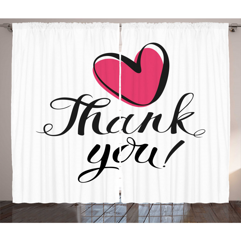 Heart in Bold Love Doodle Curtain