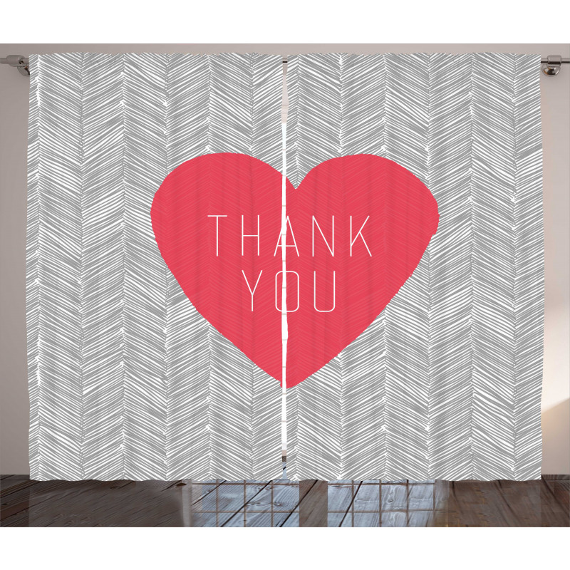 Centered Big Heart Love Curtain