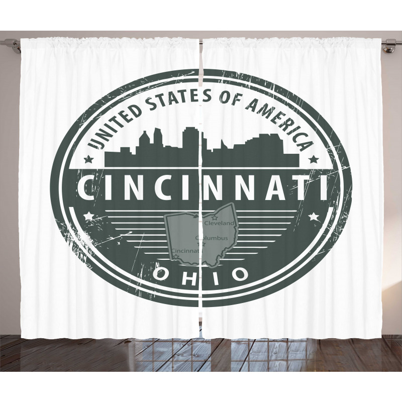 Aged America Emblem Ohio Curtain