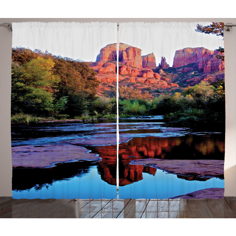 Majestic Cliffs Dawn Photo Curtain