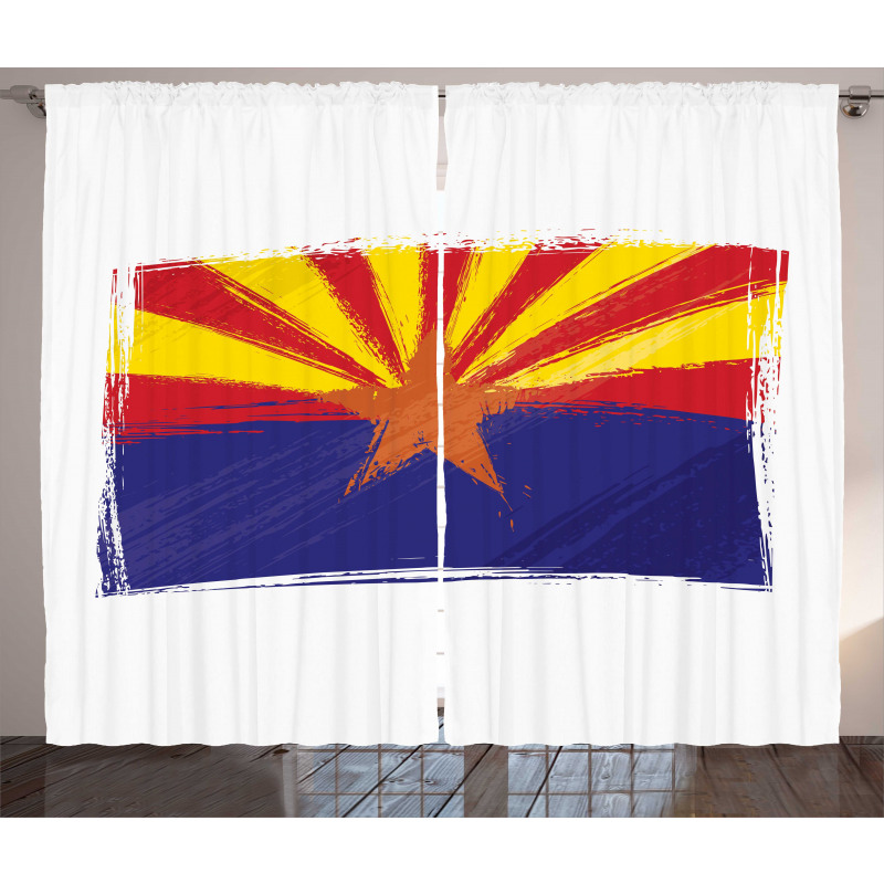 Grunge Design State Flag Curtain