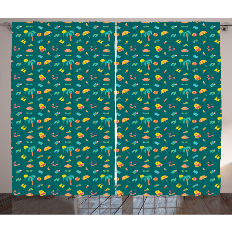 Exotic Holiday Palm Trees Curtain