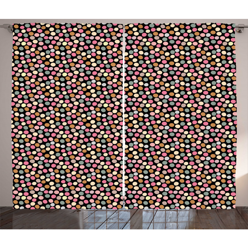 Hand-Painted Style Spots Curtain