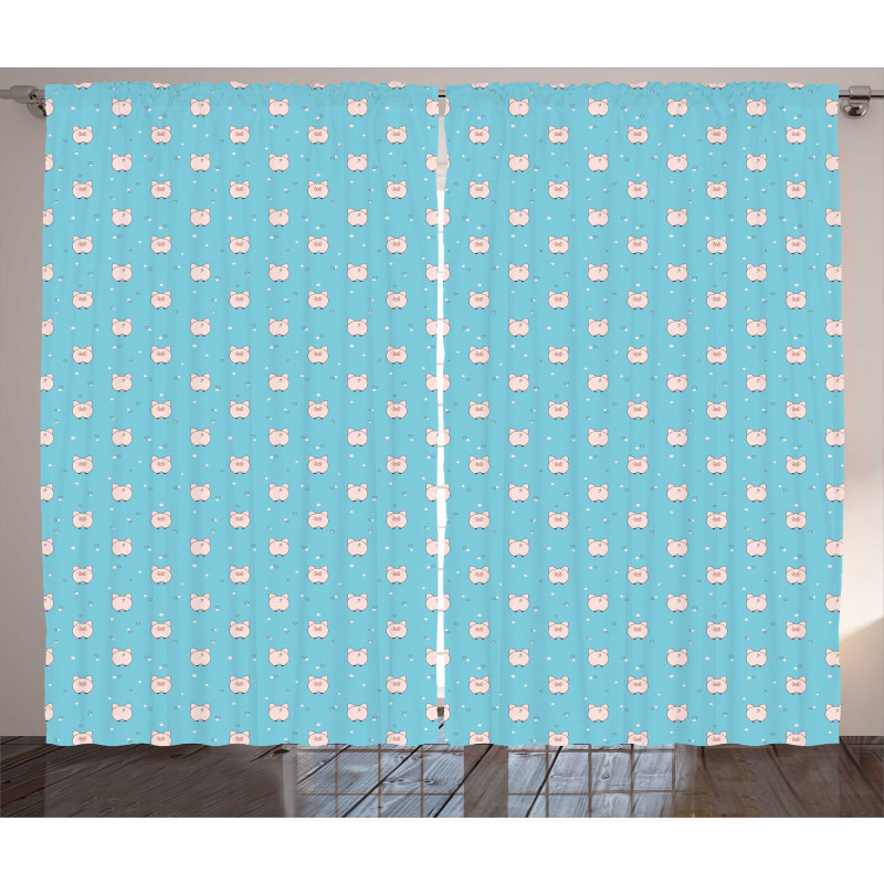 Farmland Animal Nursery Cartoon Curtain