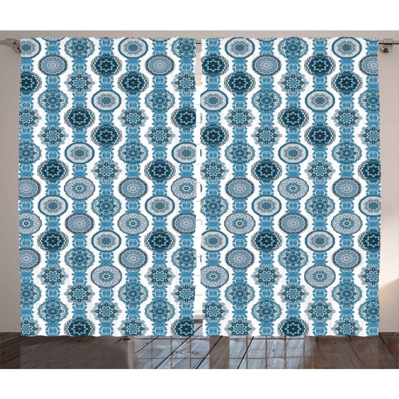 Oriental Motif Vertical Line Curtain