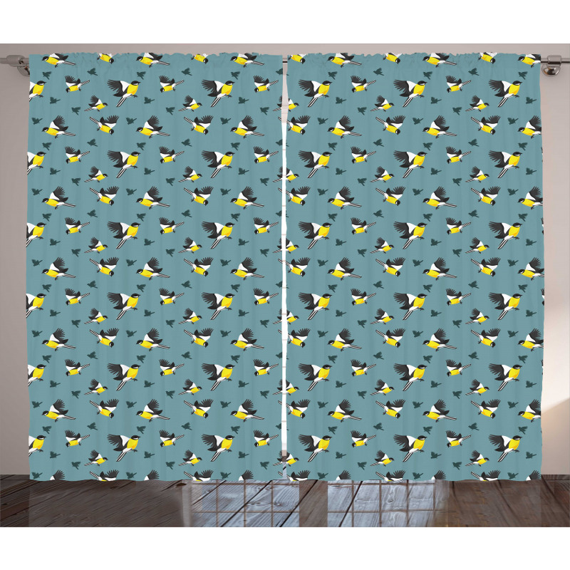 Exotic Tomtits Animal Pattern Curtain