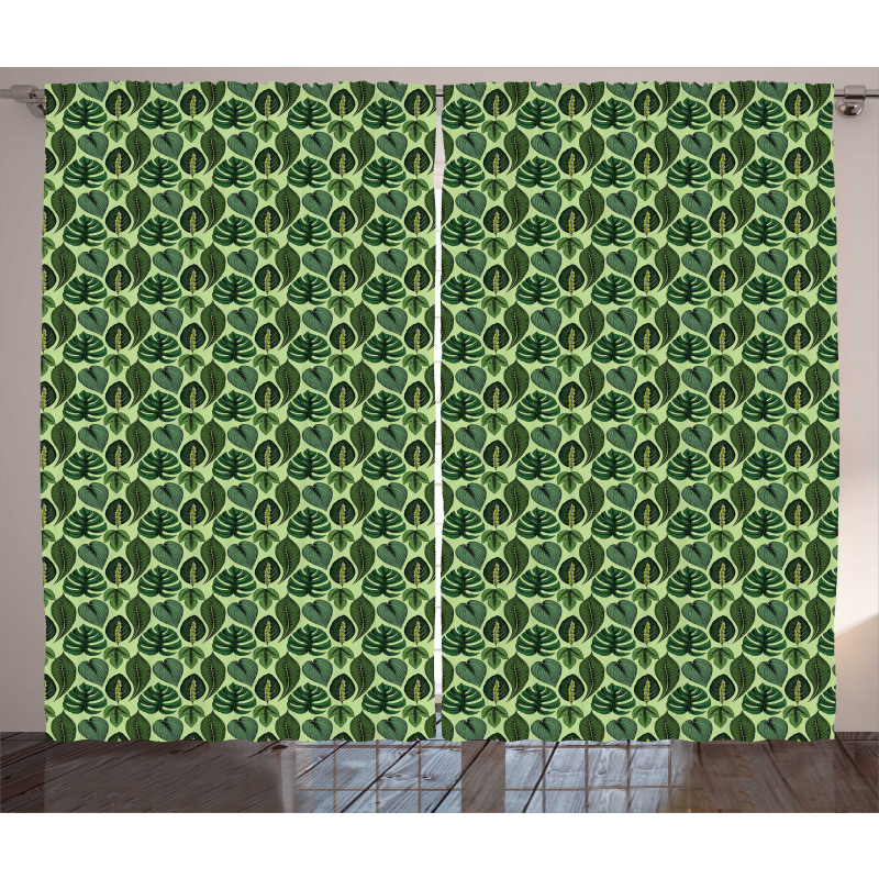 Palm Leaves Jungle Plants Curtain