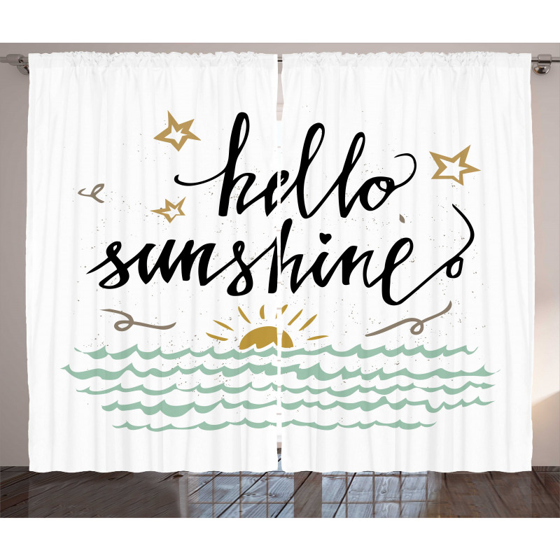 Sunset Scene Words Curtain