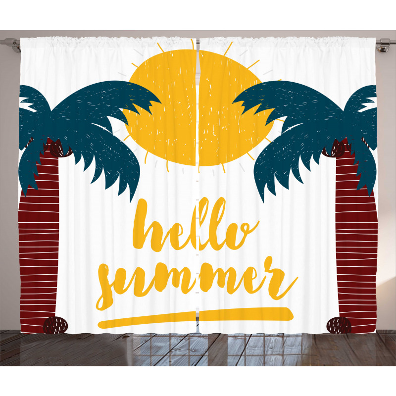 Calligraphy Hello Summer Curtain