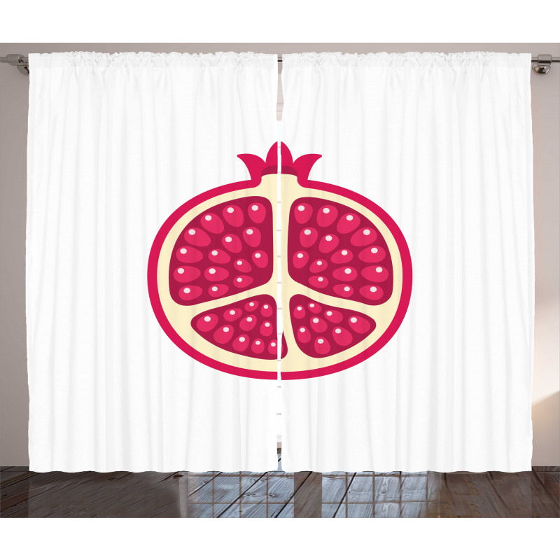 Cartoon Pomegranate Seeds Curtain