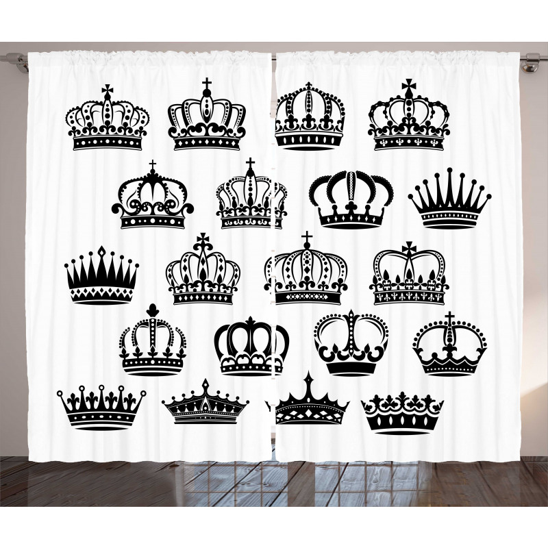 Royal Medieval Crowns Vintage Curtain